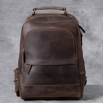 Новая кожаная мужская сумка через плечо, дорожный рюкзак из воловьей кожи, ретро сумка mad horse, сумка для компьютера