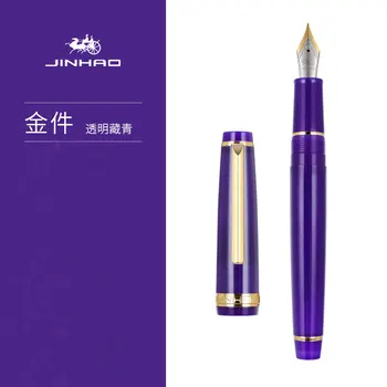 Новая перьевая ручка jinhao 82 с акриловым наконечником EF F Школьные канцелярские принадлежности для делового письма Золотая клипса Прозрачная серия