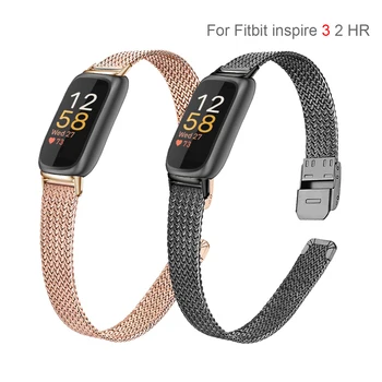 Новая сетчатая лента премиум-класса для часов Fitbit Inspire 3 2 из нержавеющей стали, плетеный браслет, петля для ремешка для Fitbit Inspire HR