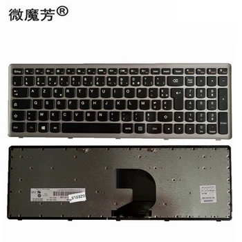 Новая французская клавиатура для ноутбука Lenovo Ideapad Z500 Z500A Z500 Z500G P500 FR, ноутбук, замените клавиатуру на серебряную рамку