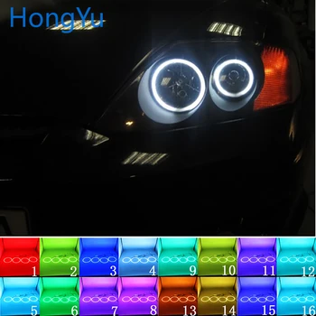 Новейшая фара Многоцветная RGB LED Angel Eyes Halo Ring Eye DRL RF Пульт Дистанционного Управления для Hyundai Tiburon 2003-2006 Аксессуары
