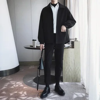 Новинка 2023 года, Мужской костюм для отдыха в британском стиле, красивый тонкий костюм-тройка, корейская версия трендового свободного пальто, мужской костюм