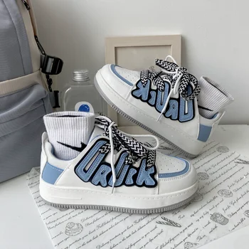 Новинка весны 2023, Женские кроссовки Haze Blue Love, Дышащая Студенческая Повседневная спортивная обувь, Женская обувь для пары Borads