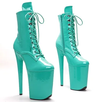 Новые туфли для танцев на шесте из лакированной кожи 23 см/9 дюймов, женские современные ботинки на высоком каблуке