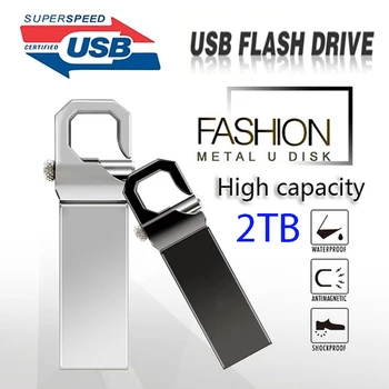 Новый USB флэш-накопитель 2 ТБ pen drive флешки флешка металлический u-диск memoria cel usb 3,0 2 ТБ stick подарок для телефона/ПК/автомобиля/телевизора с бесплатным логотипом