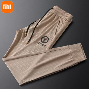 Новый значок Xiaomi YOUPIN, вышитый шелком льда, Повседневные спортивные брюки с девятью точками, мужские летние тонкие дышащие брюки на завязках