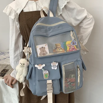 Новый модный водонепроницаемый рюкзак Kawaii для девочек-подростков, школьная сумка Mochila, нейлоновый женский рюкзак, милая студенческая сумка для книг, дорожный