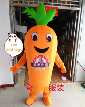 Овощная тема Морковный костюм Талисмана для ролевых игр Мультяшная одежда Взрослого размера для вечеринки в честь Хэллоуина Рекламное платье