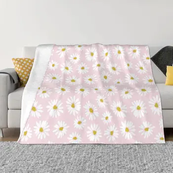 Одеяло с цветком маргаритки, Фланелевый Принт, Многофункциональные Супер теплые одеяла для постельных принадлежностей, коврик для спальни