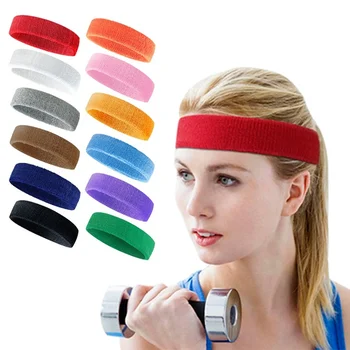 Однотонная трехцветная спортивная повязка на голову, впитывающая пот, повязка на голову для бега, Баскетбольный антиперспирант, впитывающий пот, для фитнеса
