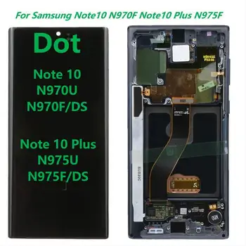 Оригинальный ЖК-дисплей N975F с Рамкой Для Samsung Galaxy Note 10, Сенсорный экран Note10 Plus, SM-N975F, N970F, сенсорный ЖК-экран