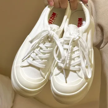 Парусиновая обувь женская летняя коллекция, маленькие белые туфли на платформе, женская дышащая обувь на мягкой подошве, универсальная