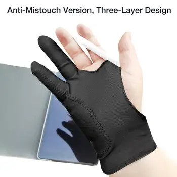 Перчатка с защитой от прикосновений, Перчатка для рисования художника двумя пальцами, Цифровая перчатка для рисования на графическом планшете, Подходит для правой руки
