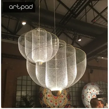 Подвесной светильник Artpad LED Итальянский Дизайн Металлическая сетка Lamparas De Techo Colgante Современное Модное освещение магазина тканей