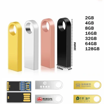 Пользовательские логотипы USB 2.0 / 3.0 Металлический Водонепроницаемый флэш-накопитель 2 ГБ 4 ГБ 8 Гб 16 ГБ 32 ГБ 64 ГБ 128 ГБ OEM ODM