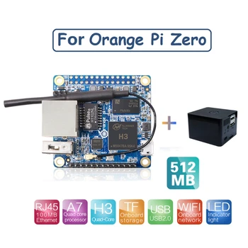Популярная плата разработки Orange Pi Zero 512 МБ Allwinner H3 с защитным чехлом Поддержка ОС Android Ubuntu Debian