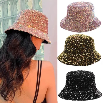 Популярные женские корейские модные шляпы с пайетками в стиле хип-хоп, Япония, Весна и лето, Ретро, Ослепительный дизайн защиты от солнца, крышка для бассейна