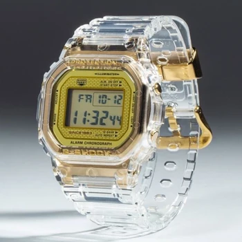 Прозрачные Светящиеся спортивные часы, Водонепроницаемые Многофункциональные электронные часы для женщин и детей, наручные часы с цифровым дисплеем