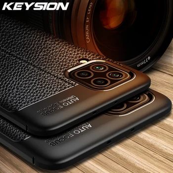 Противоударный чехол KEYSION для Samsung M62 с роскошной текстурой кожи и мягкой силиконовой задней крышкой для телефона Galaxy F62
