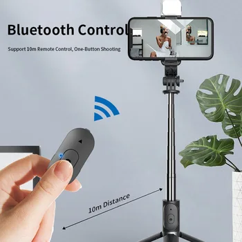 Расширенная Беспроводная Селфи-палка Bluetooth, Складной Штатив С подсветкой и дистанционным затвором для Фотокамер, смартфонов, Селфи