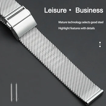 Ремешок для Samsung Galaxy Watch 46 мм Ремешок для Часов из нержавеющей Стали Hauwei Watch GT2 46 мм Пряжка-бабочка 0,6 Линии Браслет для Часов