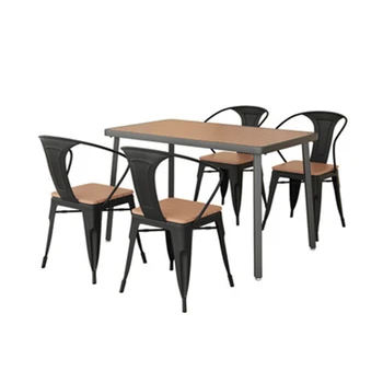 Ресторанная мебель Обеденный стол Пластиковый деревянный стол Открытый квадратный Водонепроницаемый износостойкий Железный поделки