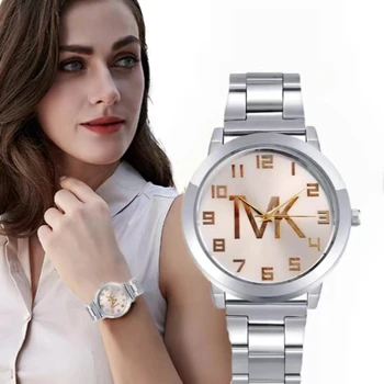 Роскошные часы известного бренда TVK для мужчин и женщин, Модные классические женские кварцевые наручные часы Унисекс из нержавеющей стали Со стразами