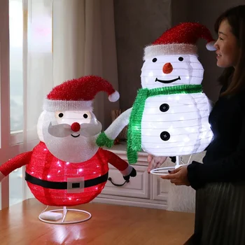 Светодиодная 60-сантиметровая светящаяся игрушка снеговик для праздников в помещении и на открытом воздухе, украшение для рождественских и новогодних вечеринок