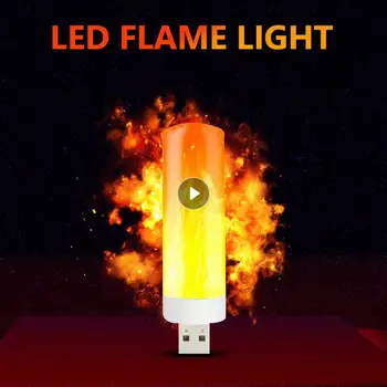 Светодиодная лампа с пламенем, кукурузная лампочка, мерцающий динамический эффект пламени, USB имитация огня, ночник для домашнего освещения, садовый декор, светильник
