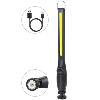 Светодиодный рабочий светильник USB Перезаряжаемый COB Рабочий светильник Портативный Магнитный беспроводной инспекционный светильник для ремонта автомобилей, домашнего использования, мастерской