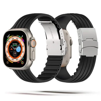 Силиконовый ремешок для Apple Watch band ultra 49 мм 44 мм 40 мм 45 мм 41 мм 38 мм 42 мм 45 мм браслет correa iwatch series 3 6 5 4 se 7 8
