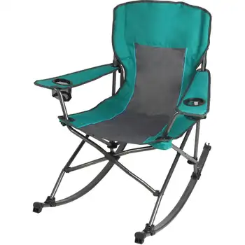 Складное комфортное походное кресло-качалка, зеленое, вместимость 300 фунтов, для взрослых