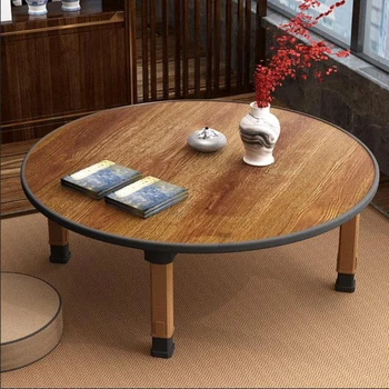 Складной стол в японском стиле, обеденный стол, маленький круглый стол, столик Кан, татами, стол с плавающим окном, бытовой стол, низкий столик