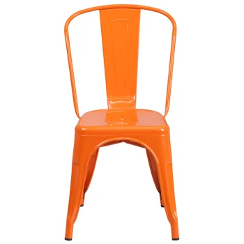 Складываемый стул из металла промышленного класса для помещений и улицы, Оранжевая Мебель для балкона