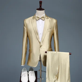 Сшитое на заказ Свадебное платье Жениха, Блейзер, Брюки, деловые Классические брюки высокого класса ZHA04-84999