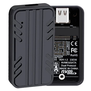 Твердотельный накопитель M.2 NVMe Type-C USB3.1 Внешний корпус Gen2 10 Гбит/с, Коробка для мобильного жесткого диска, Двухпротоколный SSD-накопитель для SSD 2230