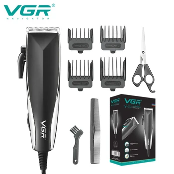 Триммер для волос VGR, Профессиональная Машинка для стрижки волос, Электрическая Машинка для стрижки волос, Высокомощные Регулируемые Проводные Триммеры для мужчин V-033