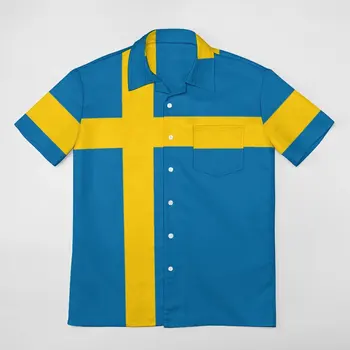 Флаг Швеции, Рубашка с короткими рукавами, Повседневные футболки с графическим рисунком, Брючный костюм, Винтажный размер для плавания, Европейский размер