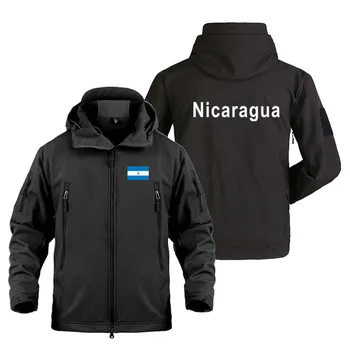 Флисовая водонепроницаемая мягкая оболочка, военное мужское пальто на Открытом воздухе, куртка, осень-зима, Верхняя одежда с принтом Никарагуа, Куртки для мужчин, пальто