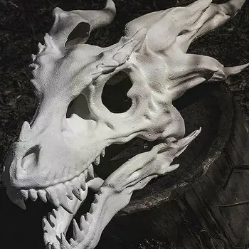 Хэллоуин Латексная маска Динозавра из кости Дракона, Реквизит для моделирования ужасов, Головной Убор Динозавра, Маска для вечеринки с Челюстью, Подвижный Косплей K1W8