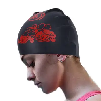 Шапочки для плавания в китайском стиле, Высокоэластичная Дышащая силиконовая шапочка для плавания, Легкие гибкие водонепроницаемые шапочки для плавания для взрослых