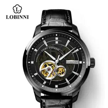 Швейцарские роскошные мужские механические часы с автоматическим автоподзаводом, Скелетные часы из деловой кожи, оригинальный дизайн montre homme