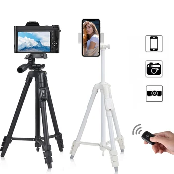 Штатив для телефона 140 см, Профессиональная Камера для Видеозаписи, подставка для фотосъемки для Xiaomi HUAWEI iPhone Gopro С пультом дистанционного управления для Селфи