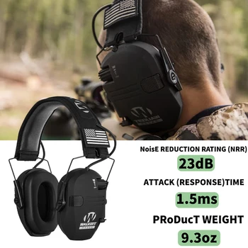 Электронный наушник для Walker's Razor Тонкий сверхнизкопрофильный Компактный дизайн Регулируемая дальность стрельбы Охотничья Защита слуха