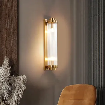 Энергосберегающий Настенный светильник, Люстра с Модным кронштейном, светильник в минималистском стиле, Металлический Стеклянный абажур, Современный светильник