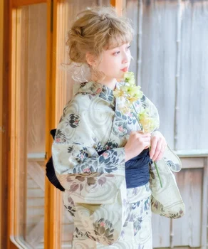 Японское кимоно ЮКАТА Женское в традиционном стиле, высококачественная ткань, Туристическая фотография, Летнее Кимоно с Оби, разные цвета