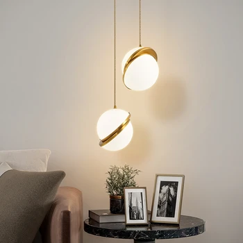 ​ZK50 Nordic LED современные белые подвесные светильники с пузырьковым шаром, кухня, гостиная, ресторан, спальня, золотая подвесная лампа